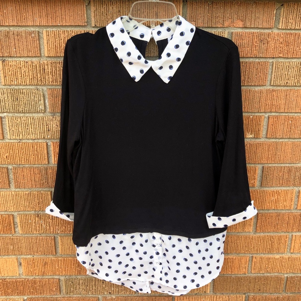 Sweater with Button Up Shirt Details